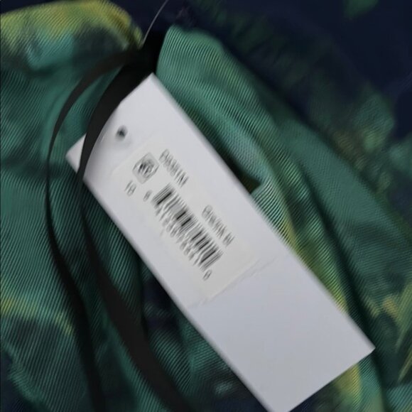 Donna Morgan Green Blue Asymmetrical Ruched Sheath Dress - Picture 6 of 6